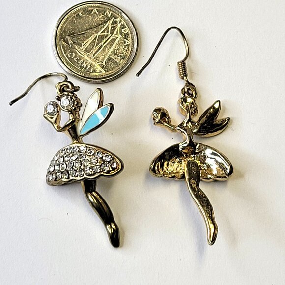 Kids Angel Mini Light Earrings Crystal Angel with Wings Earrings - Picture 5 of 6